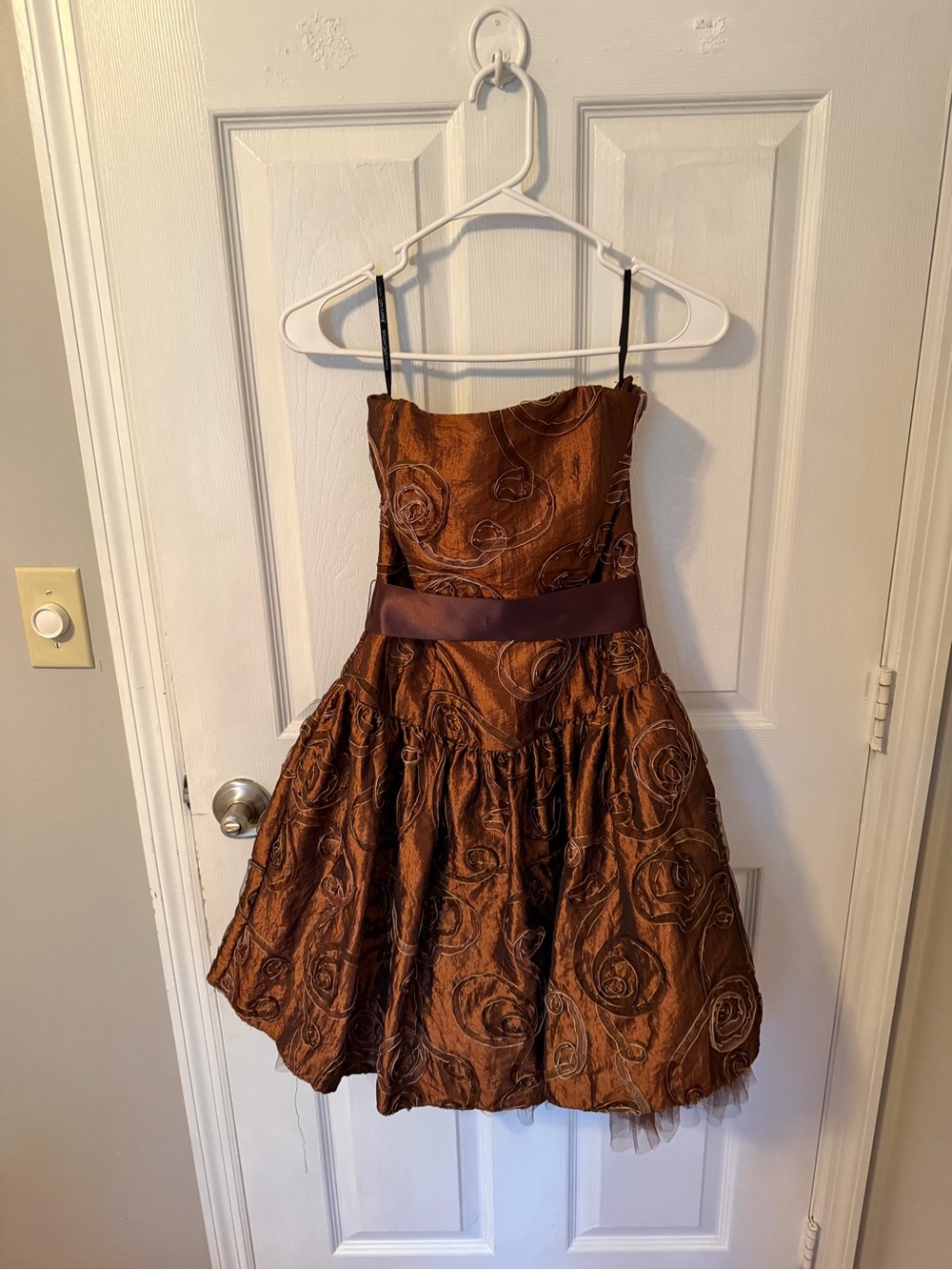 Jessica McClintock Copper Brown Strapless Party Dress